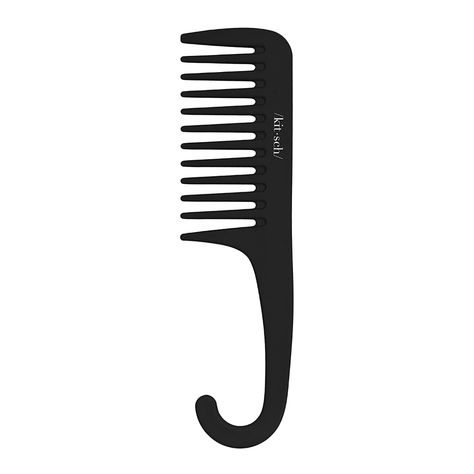 AmazonSmile : Kitsch Pro Wide Tooth Comb Detangling Hair Brush, Easy Handle Comb Black for Women with thick Hair : Beauty Styled Curls, Detangle Curly Hair, Sleek Straight Hairstyles, Comb For Curly Hair, Blow Dry Brush, Hair Tool, Detangling Hair Brush, Lip Scrubs, Thick Curly Hair