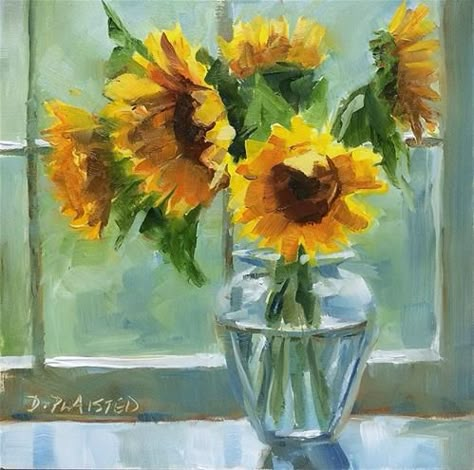 Dead Flowers, Sunflower Wallpaper, Sunflower Art, Sunflower Painting, Watercolor Sunflower, Art Courses, Still Life Art, Flower Art Painting, Daily Paintworks