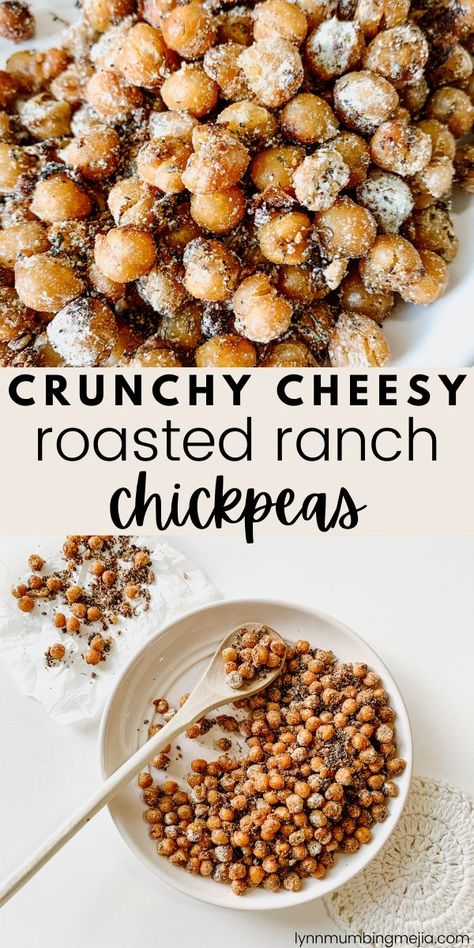 Chickpeas Snack, Ranch Chickpeas, Crispy Chickpea, Chickpea Snacks, Cheesy Ranch, Crunchy Chickpeas, Healthy Homemade Snacks, Crispy Chickpeas, Crunchy Snack