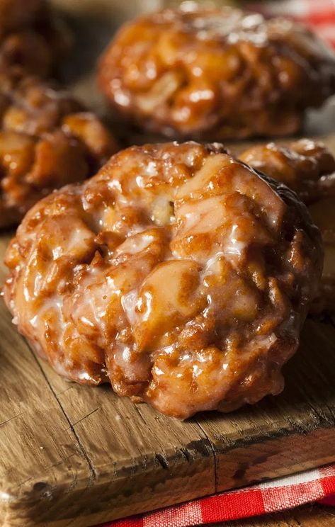 This Apple Fritters recipe is the quickest and best way to make this old fashion treat. A warm, fresh donut with homemade glaze is one of my favorite things. #apples #fritters #donuts #yummy #food #recipe Sourdough Apple Fritters, Easy Apple Fritters Recipe, Apple Fritters Recipe, Sourdough Apple, Apple Fritter Bread, Sourdough Starter Discard Recipe, Apple Fritter, Fritters Recipe, Sourdough Starter Recipe