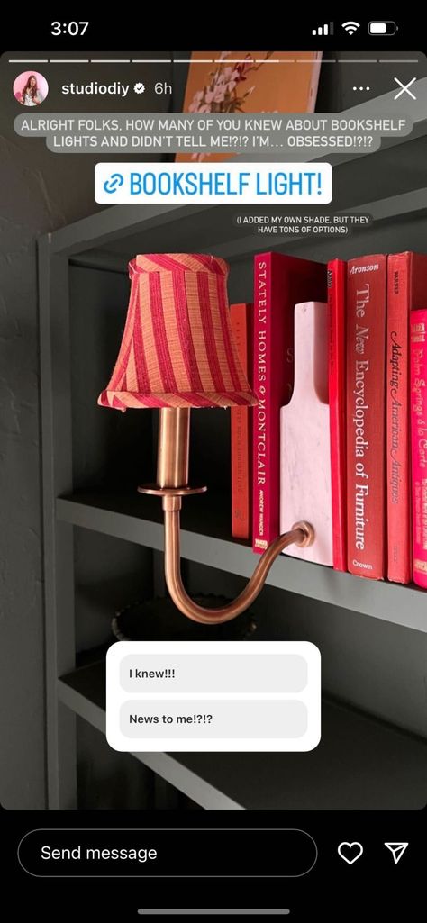 Bookshelf Lights, Bookcase Lights, Red Bookshelf, Grey Bookshelves, Pink Bookshelves, Bookshelf Lighting, Bookcase Lighting, Basement Remodel Diy, Sconces Living Room