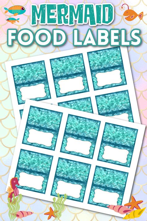 Mermaid Foods For Party, Diy Mermaid Birthday Party Food Ideas, Little Mermaid Birthday Party Food, Mermaid Theme Birthday Party Food, Mermaid Breakfast Food, Free Mermaid Party Printables, Mermaid Food Ideas, Mermaid Theme Party Food, Mermaid Food