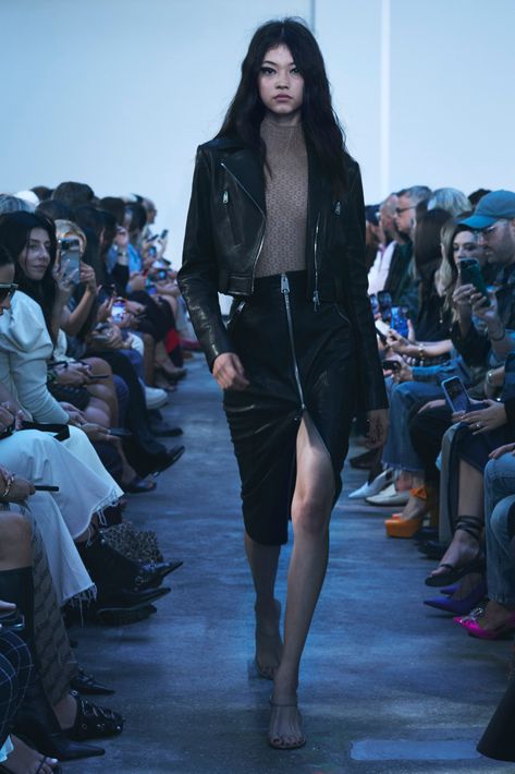 Sheer Bodysuit, Model Outfits, Bubble Skirt, Spring Summer 2023, Leather Pencil Skirt, La Girl, Spring 2023, Girl Next Door, Summer 2023