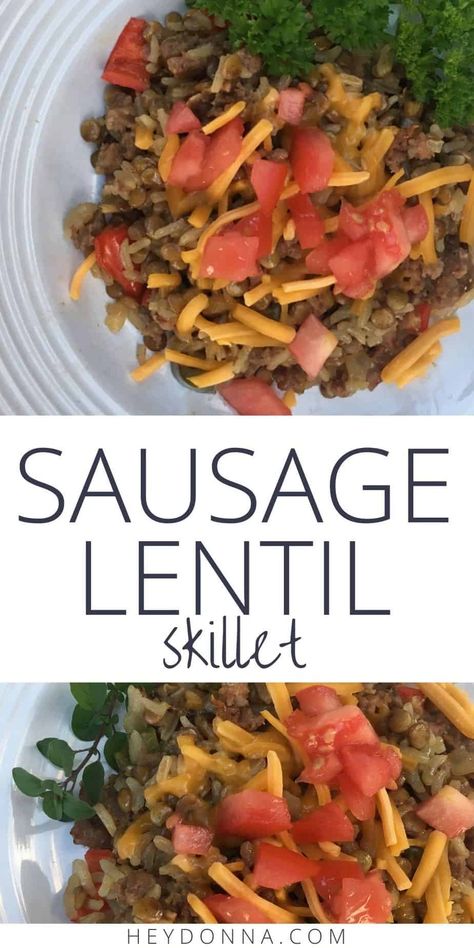 Fatty Recipes, Lentil And Rice, Sausage Lentil, Lentils And Sausage, Rice Skillet Meals, Rice Skillet, Lentils And Rice, Dried Lentils, Dinner Sandwiches