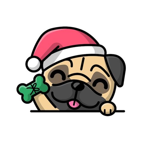 Present Cartoon, Widgets Iphone, Christmas Wallpaper Ipad, Drawing Christmas, Stickers Ideas, Pug Christmas, Cute Christmas Wallpaper, Dog Cake, A Present