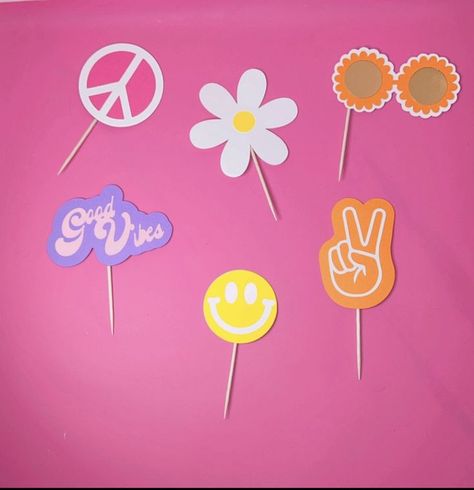 Groovy Cupcake Toppers, Groovy Birthday Party, 70's Party, Groovy Birthday, 70s Party, Cupcake Party, Wild Ones, Design Show, One Design