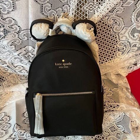 KC522-CHELSEA MEDIUM BACKPACK-BLACK- Pvc Trim, Medium Backpack, Book Bag, 6 D, Black Backpack, Baby Bag, Kate Spade New York, Diaper Bag, Chelsea