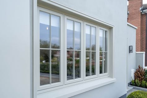 Casement Windows Exterior, Bay Window Exterior, Door And Window Design, Cottage Windows, House Window Design, Casement Window, Bungalow Exterior, Timber Windows, Bow Window