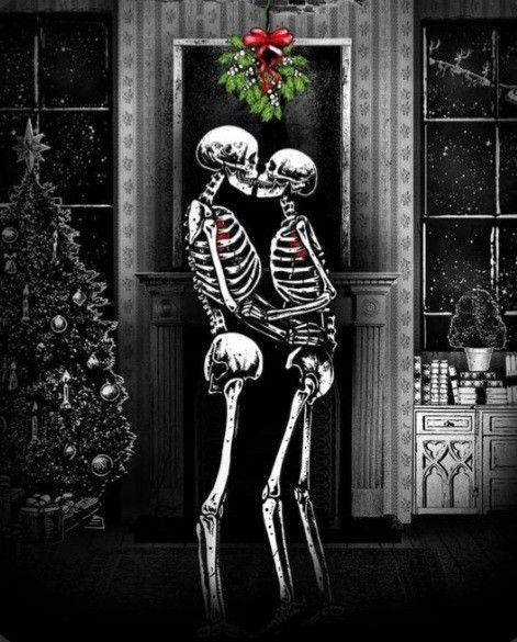 Skeleton Artwork, Scary Christmas, Goth Wallpaper, Creepy Christmas, Dark Christmas, Witchy Wallpaper, Christmas Phone Wallpaper, Skull Lover, Skull Artwork