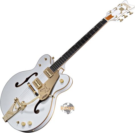 Gretsch White Falcon White Acoustic Guitar, Gretsch Guitar Aesthetic, Gretsch White Falcon, White Falcon, Gretsch Usa Custom Drums, Beautiful Instruments, Pretty Guitars, Gretsch Electromatic, Types Of Guitar