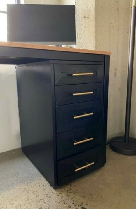 Ikea Desk Hack Home Offices, Ikea Alex Desk, Drawers Makeover, Fun Hacks, Alex Desk, Alex Drawers, Desk With File Drawer, Ikea Makeover, Ikea Alex Drawers