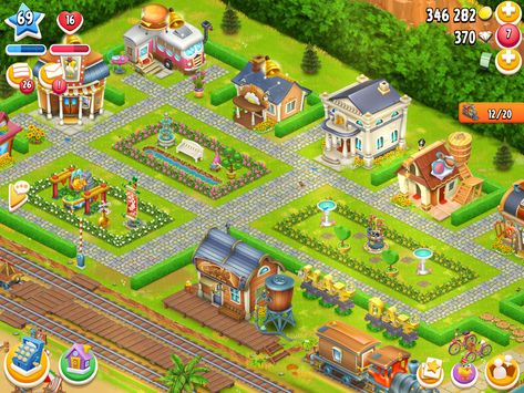 Hay Day Town Design Ideas, Hay Day Train Station Design, Hayday Town Design, Hayday Farm Design Easy, Hay Day Farm Design Ideas, Hay Day Design, Hay Day Farm Design, Hay Day Cheats, Hayday Farm Design