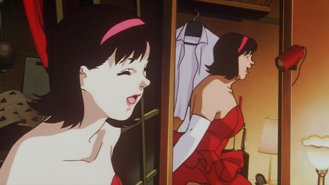 perfect blue, 1997 Rumi Perfect Blue, The Truman Show, Feather Mask, Trainspotting, Perfect Blue, Sound Of Music, Film Stills, Rumi, Animated Movies