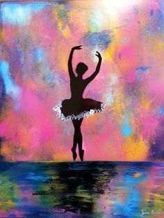 <3 No Brush Painting Ideas, Ballet Painting Acrylic, Spraypaint Art Ideas, Brush Spray Painting, Spray Paint Art Ideas, Spray Painting Ideas, Spray Paint Ideas, Dancers Painting, Rhinestone Embroidery