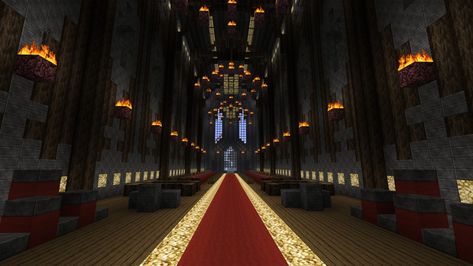 oXitek3D's dining hall Minecraft Project Minecraft Dining Hall, Minecraft Hallways, Minecraft Hallway Ideas, Hallway Minecraft, Castle Dining Hall, Minecraft Hallway Designs, Dining Room Minecraft, Mincraft Bulds, Minecraft Cave