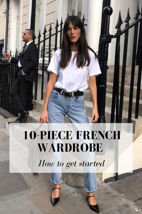 Here are the French wardrobe essentials and French fashion style basics that are found in every French girl's closet to get Parisian chic French Girl Wardrobe, French Wardrobe Essentials, French Wardrobe Basics, Style Parisian Chic, French Outfits, French Style Clothing, French Capsule Wardrobe, French Chic Fashion, Dress Like A Parisian