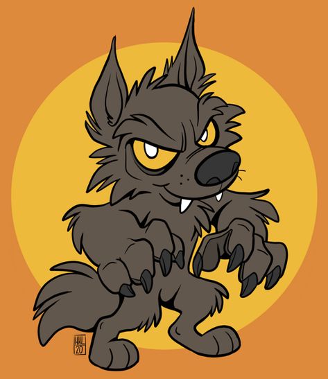 Woof. #Werewolf Wolf Cartoon Character, Werewolf Transformation Art, Chibi Werewolf, Werewolf Cute, Werewolf Drawings, Caricature Background, Werewolf Fanart, Werewolf Cartoon, Cartoon Werewolf