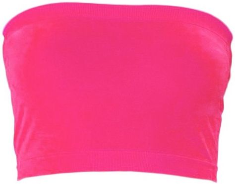 KMYSTIC - STRETCH - SEAMLESS - TUBE TOP / BANDEAU BRA -- HOT PINK Pink Bandeau Tube Top For Club, Cheap Pink Bandeau Tube Top, Pink Seamless Strapless Tube Top, Pink Stretch Crop Tube Top, Hot Pink Tube Top, Pink Tube Top With Built-in Bra For Night Out, Pink Tube Top, Bandeau Bra, Tube Top