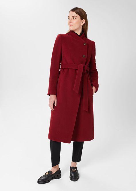 Shop Asher Coat by HOBBS online - all the latest luxury British fashion along with exclusive online offers. Free UK delivery for all orders over £150. Hobbs Coat, Vermillion Red, Wrap Coat, British Fashion, Women's Coats & Jackets, British Style, Black Jacket, The Row, Coats For Women