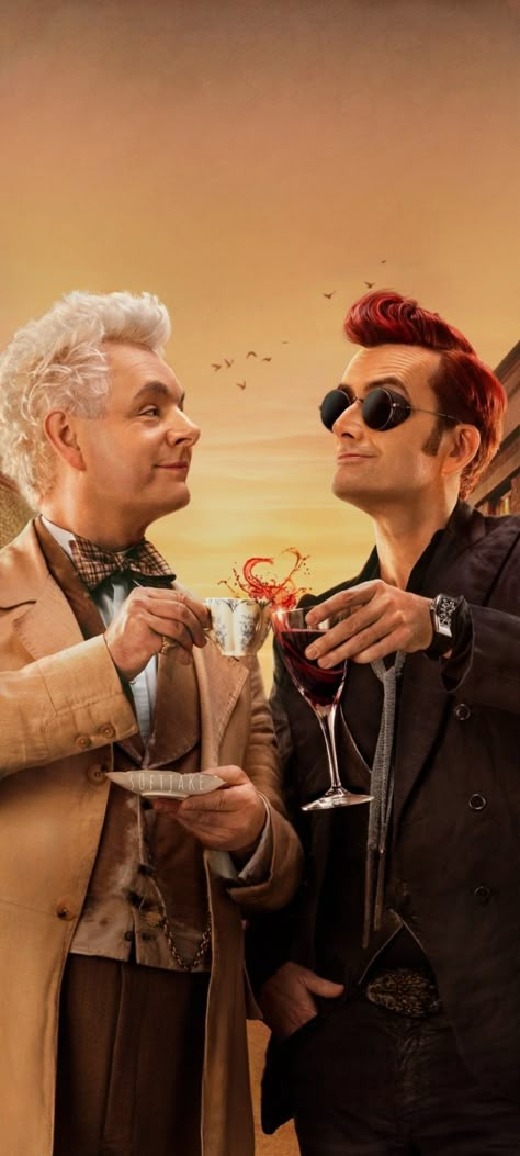 Aziraphale Playlist, Good Omens Reference, Good Omens Pictures, Good Omens Matching Wallpaper, Aziracrow Wallpaper, Good Omens Background Desktop, Good Omens Phone Wallpaper, Crowley Wallpaper Good Omens, Crowley X Aziraphale Wallpaper