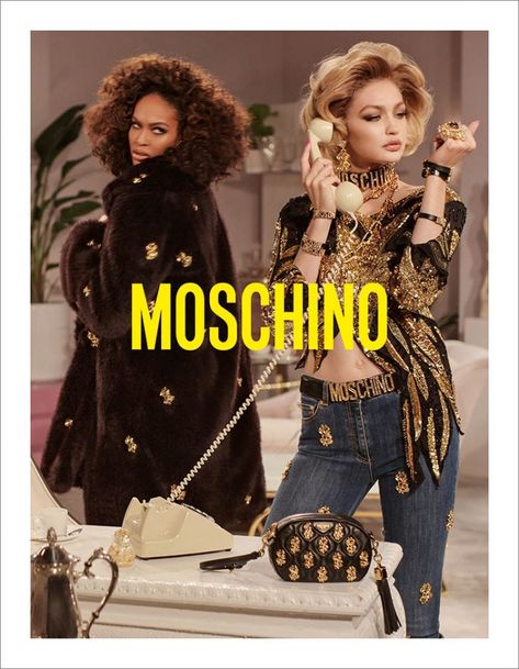 Gigi Hadid, Irina Shayk & Joan Smalls star in the new Moschino FW19 Campaign Moschino Campaign, Guess Fashion, Mode Editorials, Karen Elson, Beach Blonde, Campaign Fashion, Natalia Vodianova, Mario Testino, Joan Smalls