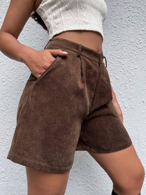 Chocolate Brown Fabric, Corduroy Shorts, Color Chocolate, Plus Size Fashion For Women, Brown Fabric, Women Plus Size, Chocolate Brown, Plus Size Fashion, Stylish Outfits