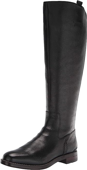 Amazon.com | Franco Sarto Women's Meyer Knee High Boot | Knee-High Black Dress And Boots, Knee High Flat Boots, High Flat Boots, Wide Calf Tall Boots, Wide Calf Riding Boots, Knee High Boots Flat, Wide Calf Boots, Leather Riding Boots, Beautiful Boots