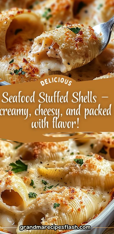 These Seafood Stuffed Shells are loaded with succulent shrimp, lump crab meat, and a creamy, cheesy filling. Topped with mozzarella and Parmesan, baked to golden perfection, and served with Alfredo sauce, this dish is a seafood lover’s dream! #seafoodstuffedshells #cheesystuffedpasta #shrimpandcrab #alfredosauce #pasta #comfortfood #holidaydinner Easy Easter Brunch Ideas, Seafood Stuffed Shells, Easy Easter Brunch, Best Easter Recipes, Easter Brunch Ideas, Lump Crab Meat, Lump Crab, Diy Treats, Savory Dishes