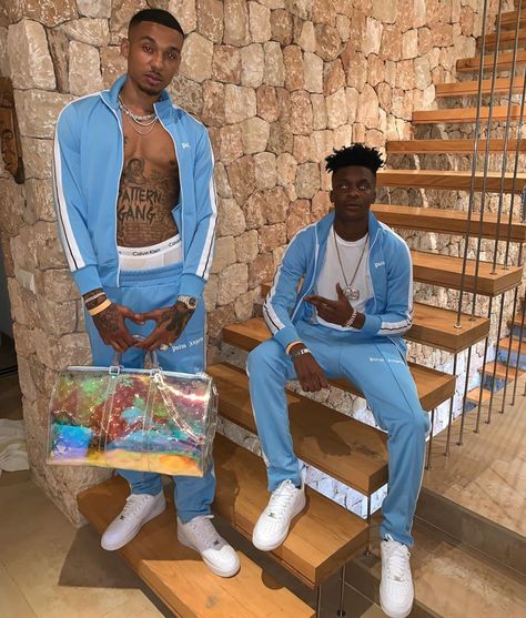 Follow @Malayzz for moreee Palm Angels Tracksuit Outfit, Palm Angels Outfit, Angels Outfit, Palm Angels Tracksuit, Instagram Pattern, Drippy Outfit, Guy Fits, Drip Outfit Men, Tracksuit Outfit