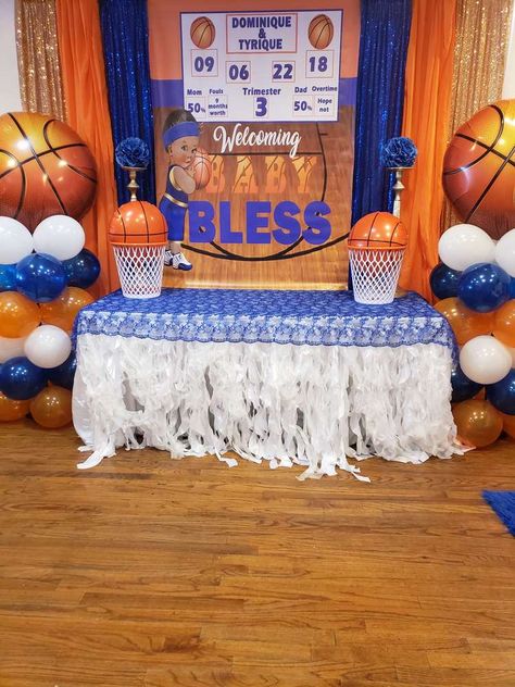 Basketball Baby Shower Ideas, Basketball Theme Baby Shower, Lakers Party, Nike Party, Basketball Themed Birthday Party, Basketball Theme Birthday, Basketball Baby Shower, Sports Baby Shower Theme, Basketball Theme Party