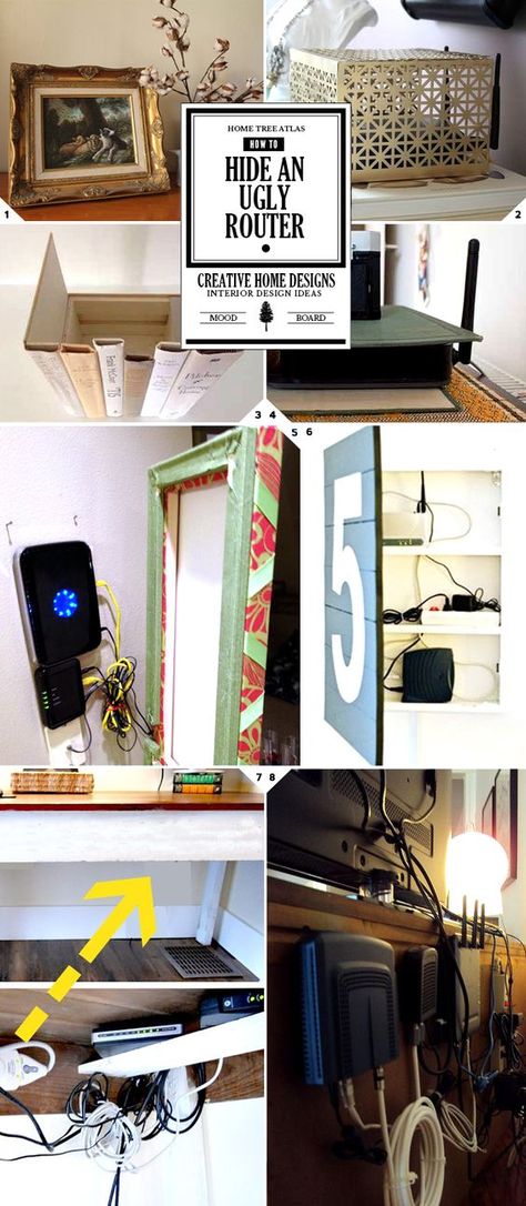 Electronics can be a bit of an eyesore when it comes to home design. One thing that you can’t really store out of sight and closed off, since you’ll want a strong signal, is your WiFi router and modem. But there are a lot of creative ways you can go about hiding it. A simple […] How To Hide Electronics In Living Room, Modem Storage Hide Router Living Rooms, How To Disguise Wifi Router, Disguise Wifi Router, Hiding Electronics Living Rooms, Hiding A Router, How To Hide Wifi Router And Modem, Ideas To Hide Wifi Router, Wifi Storage Hide Router