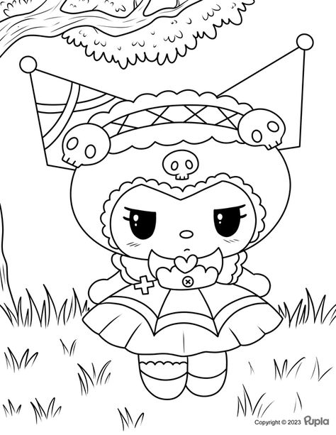 Kuromi Being Sad Under a Tree Coloring Page Coloring Page Ideas, Page Ideas, Coloring Pages Printable, Coloring Page, Coloring Pages, Colouring Pages