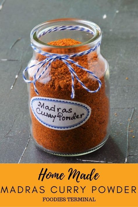 Madras Recipes, Chicken Madras, Homemade Curry Powder, Masala Powder Recipe, Homemade Curry, Madras Curry, Spice Mix Recipes, Tandoori Masala, Diy Spices