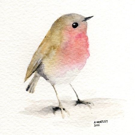 Little Red Robin original watercolour Bird Watercolor Paintings, Watercolor Postcard, Watercolor Paintings For Beginners, Diy Watercolor Painting, Watercolour Inspiration, Red Robin, Watercolor Paintings Easy, Watercolor Painting Techniques, 수채화 그림