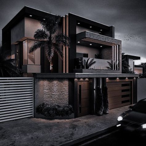 Pin by Angelique A on homes | Modern exterior house designs, Modern house facades, Modern house exterior Modern House Dark Exterior, Bloxburg Black House Ideas, Modern Mafia House, Dark Modern House Exterior Bloxburg, Dark Modern Mansion Bloxburg, Bloxburg House Ideas Dark Modern, Bloxburg Dark House, Black Bloxburg House, Dark Modern Bloxburg