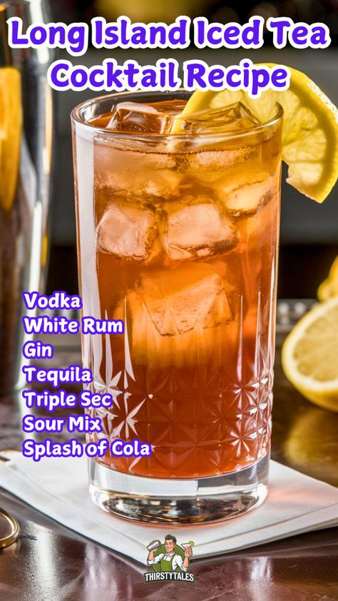 "Discover the ultimate Long Island Iced Tea Cocktail Recipe! This easy and refreshing drink combines vodka, rum, gin, tequila, triple sec, and a splash of cola for a perfect blend of flavors. Whether you're hosting a party or enjoying a night in, this Long Island Iced Tea Recipe is a must-try. Explore the best Long Island Iced Tea Recipe for special occasions and impress your guests with this classic tea cocktail. Perfect for summer gatherings, this Iced Tea Recipe will elevate your drink menu!" Best Long Island Iced Tea Recipe, Long Island Iced Tea Recipe Best, Long Island Iced Tea Recipe Easy, Long Island Iced Tea Recipe, Long Island Tea, Long Island Iced Tea Cocktail, Tea Cocktail Recipes, Iced Tea Cocktails, Iced Tea Recipe