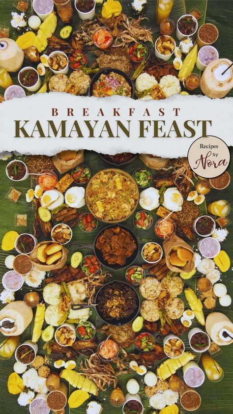 Looking for a unique and easy brunch idea? Try a traditional Filipino Breakfast Kamayan! It's a buffet that brings the family together around a vibrant array of dishes laid out on banana leaves, featuring popular Filipino breakfast meals. We're here to give you the best tips and menu suggestions for your own buffet, including classic Filipino recipes. Perfect for Easter or Mother's Day! Kamayan Feast, Menu Suggestions, Easter Brunch Buffet, Beef Tapa, Filipino Breakfast, Canned Corned Beef, Roasted Eggplant Dip, Breakfast Meals, Brunch Buffet