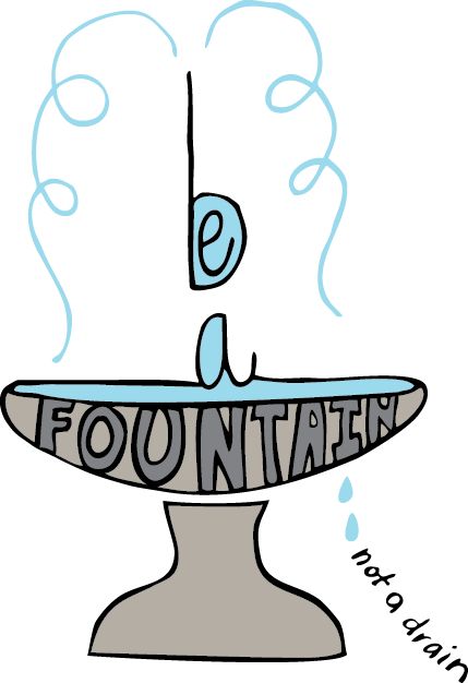 be a fountain not a drain!. #thoughtfultuesday #lovearia #aveda Fountain Drawing Easy, Fountain Quotes Inspiration, Fountain Sketch, Be A Fountain Not A Drain Quote, Wishing Fountain Aesthetic, Water Fountain Lyrics, Drained Quotes, White Board Drawings, Handlettering Quotes