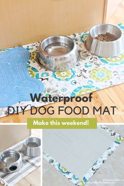 Dog Bowls Diy, Pet Food Area, Food Area, Pet Friendly Flooring, Diy Pet Bed, Diy Dog Food, Dog Bowl Mat, Diy Placemats, Dog Food Mat