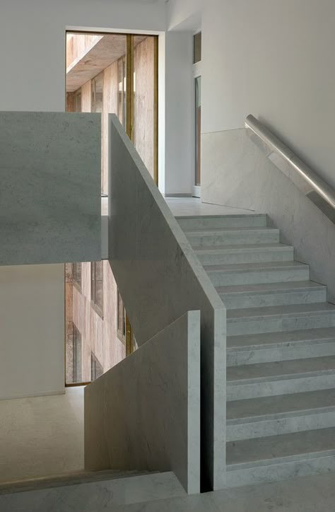 #railing#stair#San Telmo Palace Restoration  / Vázquez Consuegra | ArchDaily Stairs Stone, Stone Railings, Metal Handrails, Staircase Handrail, Interior Staircase, Escalier Design, Trendy Interiors, Concrete Stairs, Stair Handrail