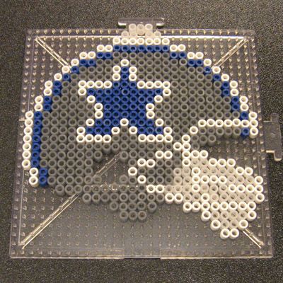 Cowboys Helmet Perler1 by Flood7585 Football Helmet Perler Bead Patterns, Dallas Cowboys Perler Bead Patterns, Cowboys Perler Bead Patterns, Dallas Cowboys Perler Beads, Dallas Cowboys Pixel Art, Harry Potter Perler Beads, Cowboys Helmet, Football Quilt, Cowboy Crafts