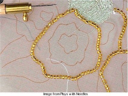 Susan offers a peek at tambour beading Tambour Beading, Tambour Embroidery, Couture Embroidery, Crochet Wool, Beading Needles, Silk Ribbon Embroidery, Needle Work, Fabric Beads, Embroidery Inspiration