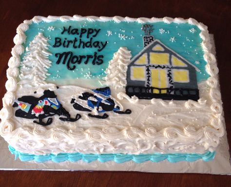 Snowmobile Cake, Winter Cakes, Happy Birthday For Him, Buttercream Birthday Cake, Buttercream Cakes, Winter Cake, Love Anniversary Quotes, Birthday For Him, Special Occasion Cakes