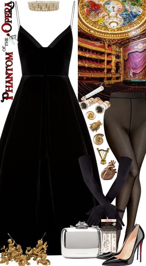 Phantom of the Opera outfit ideas | 🎤 Opera 🎭 #opera #phantomoftheopera #stylish #elegant Opera Style Dresses, Phantom Of The Opera Aesthetic Outfit, Going To The Opera Outfit, Phantom Of The Opera Outfit Ideas, Opera Outfit Winter, Opera Outfits For Women, Opera Dress Code, Opera Night Outfit, Phantom Of The Opera Outfits