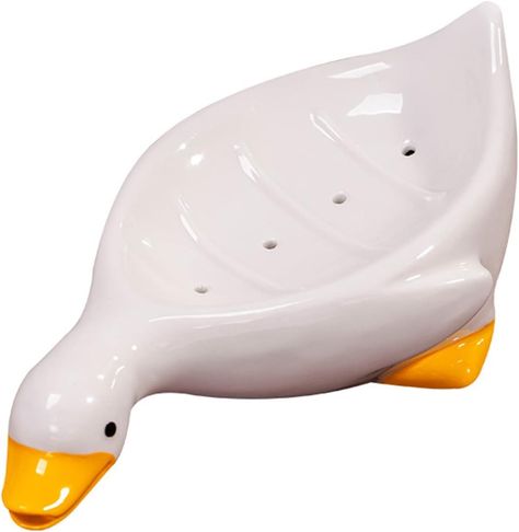 LIBOOI Soap Dishes for Bathroom, Ceramic Cute Duck Soap Bar Holder Soap Dish with Self Draining Design Soap Tray for Shower Kitchen Sink Home Decor : Amazon.co.uk: Home & Kitchen Soap Dish For Shower, Soap Case, Travel Soap, Bathroom Soap Holder, Bar Soap Holder, Duck Decor, Shampoo Dispenser, Dish Holder, Decorative Soaps