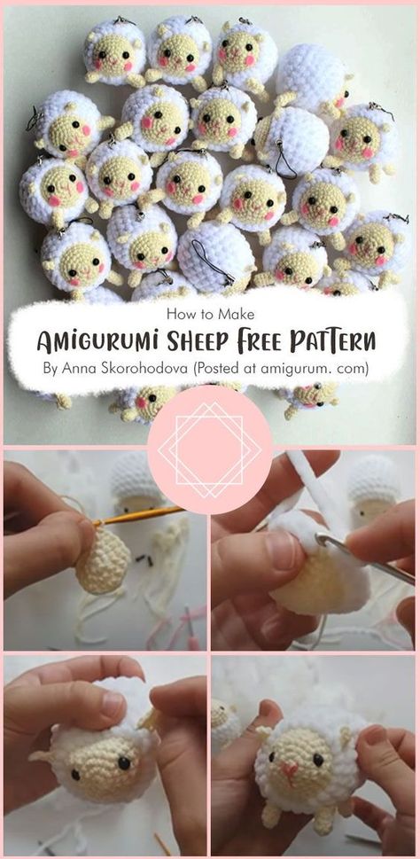 Amigurumi Sheep Free Pattern By Anna Skorohodova (Posted at amigurum. com) CrochetProjects, DIYCrochet, CrochetPatterns Sheep Crochet Pattern Free, Sheep Amigurumi Free Pattern, Crochet Sheep Free Pattern, Crochet Sheep, Toys Ideas, Crochet Easter, Easter Crochet, Amigurumi Free, Amigurumi Free Pattern