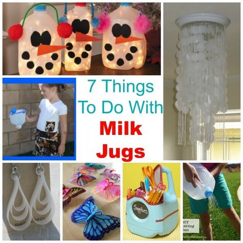 milkjug ideas Gallon Jugs Crafts, Milk Jugs Christmas, Recycled Milk Jug Crafts, Milk Jug Projects, Milk Jugs Diy, Milk Bottle Craft, Milk Jug Crafts, Recycle Projects, Plastic Milk Bottles