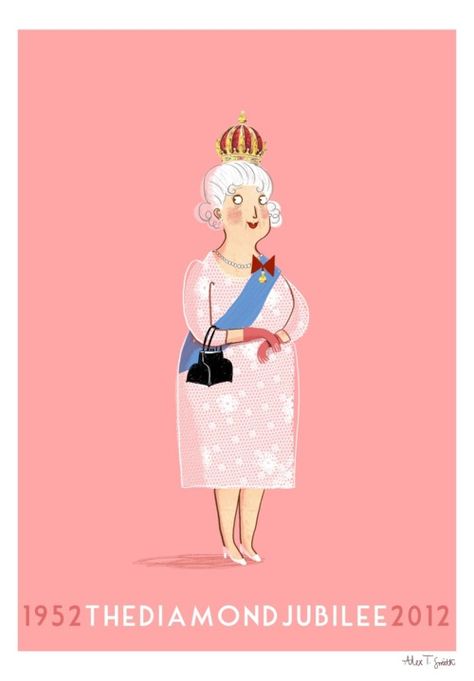 Alex T. Smith. Alex T Smith, Queen Illustration, Illustrated Ladies, London Love, British Royalty, British Royal Family, Elizabeth Ii, British Royals, Drawing Art