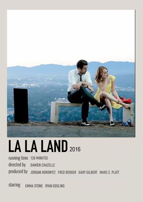 Lala Land Poster, Absolute Cinema, Polaroid Movie Poster, Card Aesthetic, Damien Chazelle, Lala Land, Movie Card, Dance Movies, Film Posters Minimalist