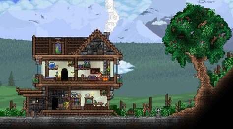 Terraria Cottage, Terraria Base, Terraria Design, Terrarium Base, Terraria Tips, Terraria House Ideas, Terraria House Design, Terraria House, Terraria Builds